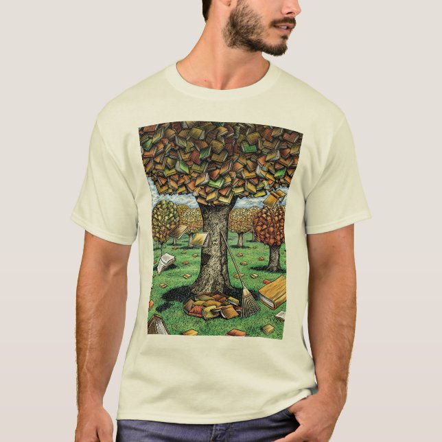 T-shirt Pièce en t d'arbre de livre (Devant)