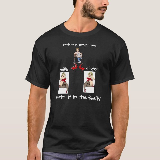 T-shirt Pièce en t d'arbre généalogique de plouc (Devant)