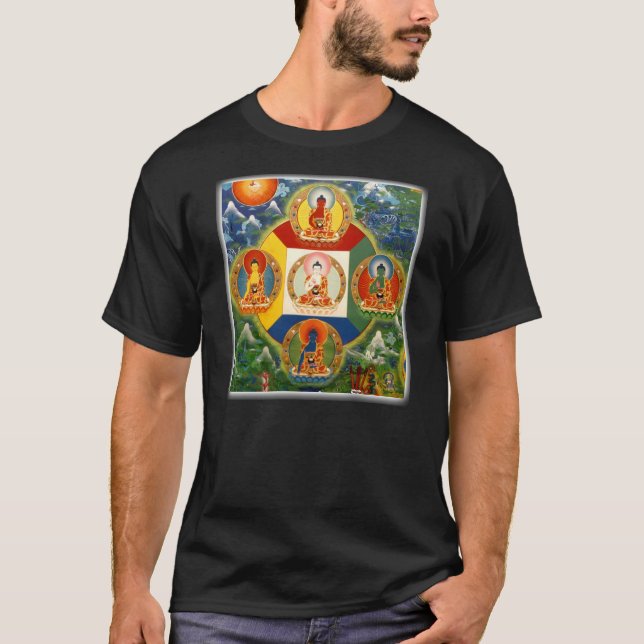 T-shirt Pièce en t de 5 Dhyani Buddhas (Devant)