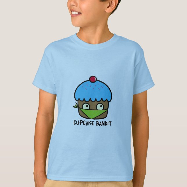T-shirt pièce en t de bandit de petit gâteau (Devant)