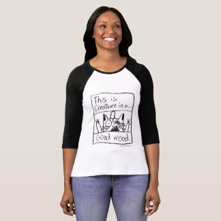 T-shirt Pièce en t de base-ball de chat de créature