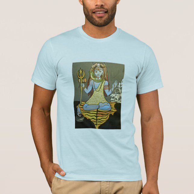 T-shirt Pièce en t de Bhairava Shiva des hommes bleu-clair (Devant)