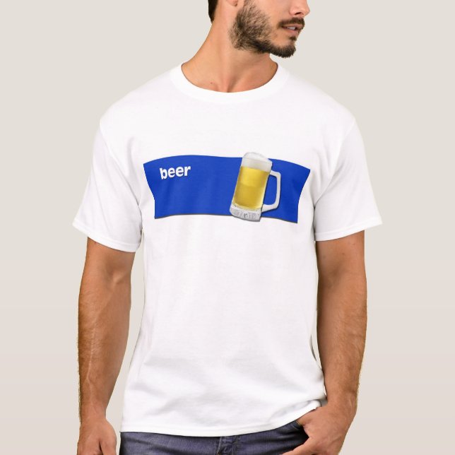 T-shirt Pièce en t de BIÈRE avec le graphique de tasse des (Devant)