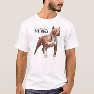 T-shirt pièce en t de blanc de pitbull