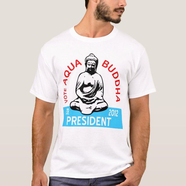 T-shirt Pièce en t de Bouddha d'Aqua (Devant)