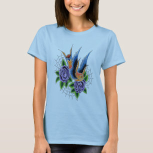 T-shirt Pièce en t de burn-out d'hirondelle