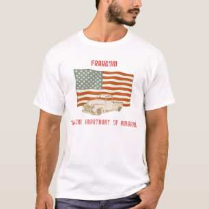 T-shirt Pièce en t de camion de drapeau américain
