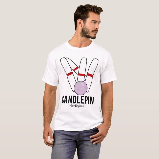 T-shirt Pièce en t de Candlepin Nouvelle Angleterre (Devant entier)
