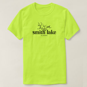 T-shirt Pièce en t de carte de l'Alabama de lac smith