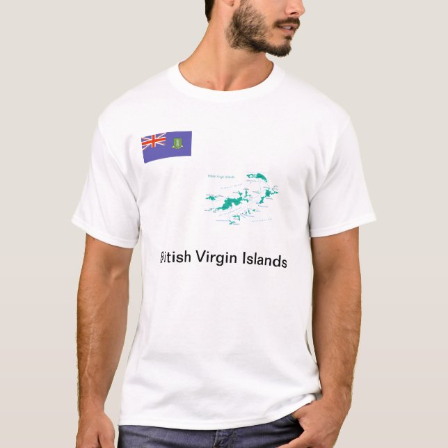 T-shirt Pièce en t de carte des Îles Vierges britanniques (Devant)