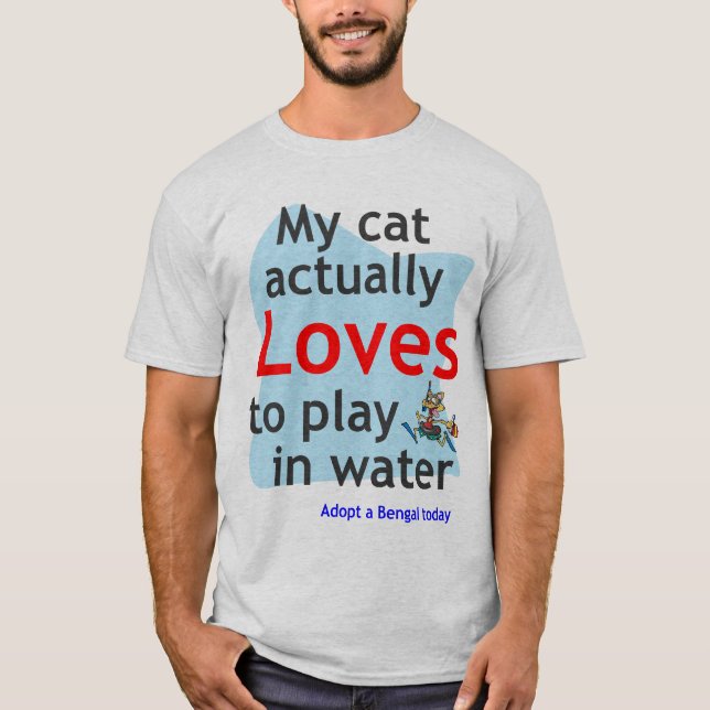 T-shirt Pièce en t de chat de l'eau (Devant)