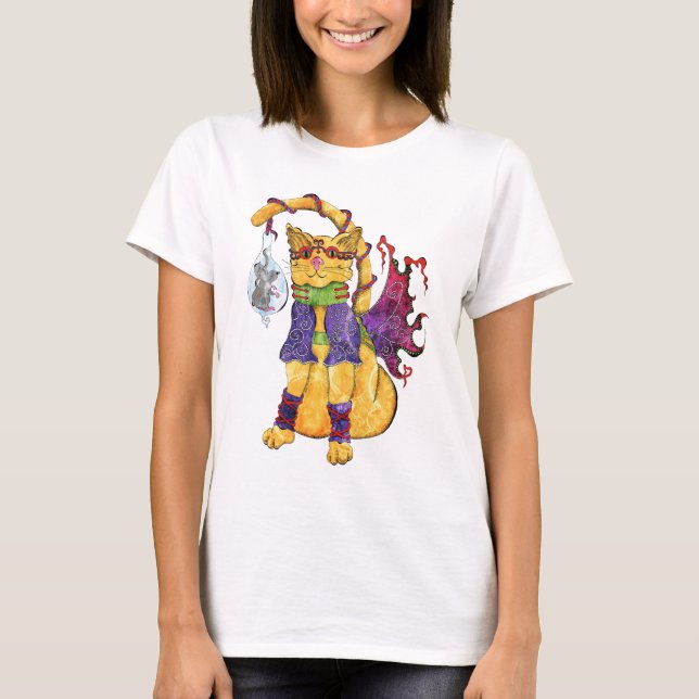 T-shirt Pièce en t de chat de Steampunk Hansel (Devant)