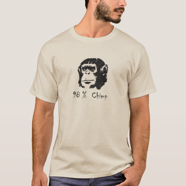 T-shirt Pièce en t de chimpanzé de 98 pour cent (Devant)