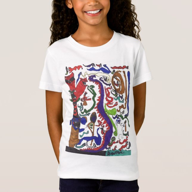 T-Shirt Pièce en t de cinquante dragons (Devant)