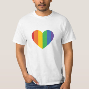 T-shirt Pièce en t de coeur d'arc-en-ciel de FIERTÉ