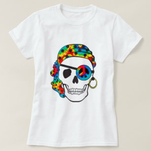 T-shirt Pièce en t de colorant de cravate de crâne de