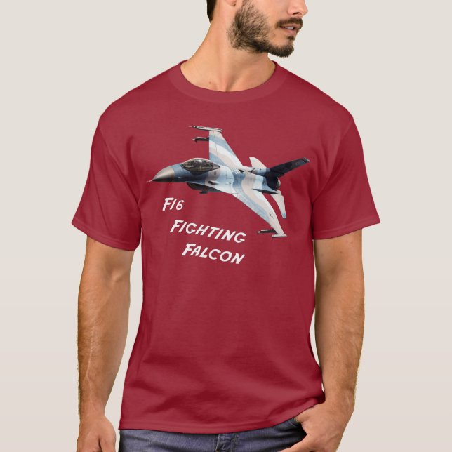 T-shirt Pièce en t de combat du faucon F-16 (Devant)