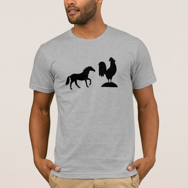 T-shirt Pièce en t de coq de cheval (Devant)