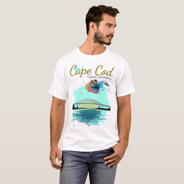 T-shirt Pièce en t de croisement de canal de Cape Cod (Devant entier)