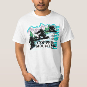 T-shirt Pièce en t de cuivre de valeur de surf des neiges