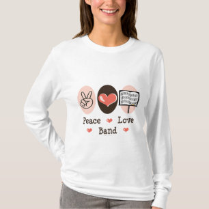 T-shirt Pièce en t de douille de bande d'amour de paix
