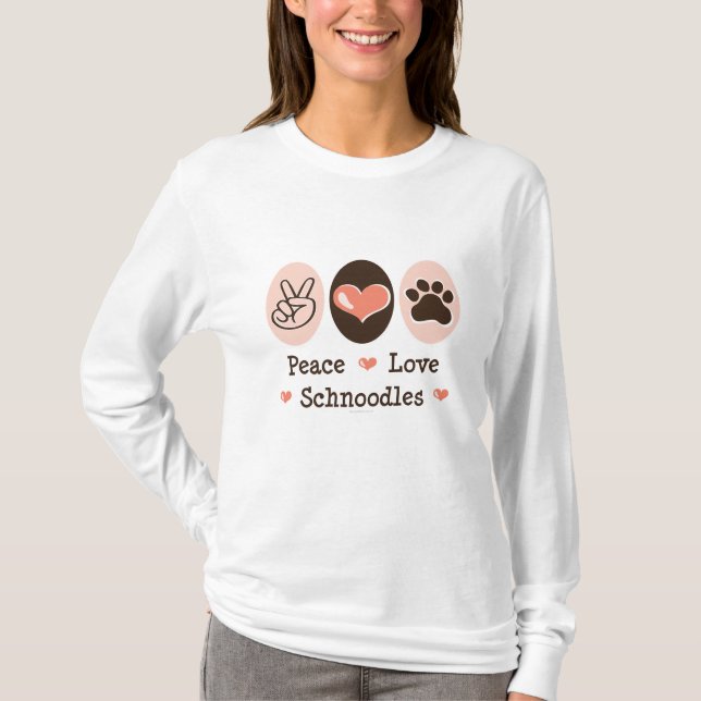 T-shirt Pièce en t de douille de Schnoodles d'amour de (Devant)