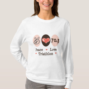 T-shirt Pièce en t de douille de triathlon d'amour de pai