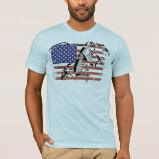 T-shirt pièce en t de drapeau