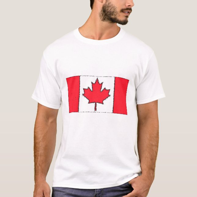 T-shirt Pièce en t de drapeau de Canadien (Devant)