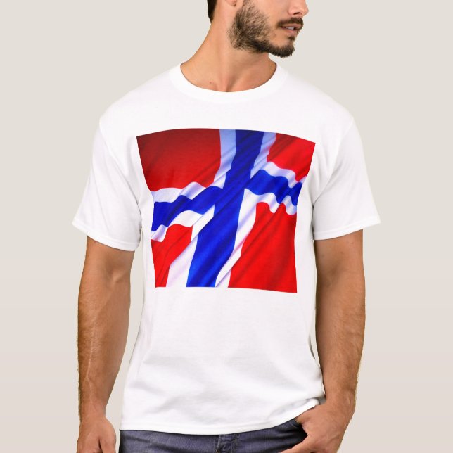 T-shirt Pièce en t de drapeau de la Norvège (Devant)