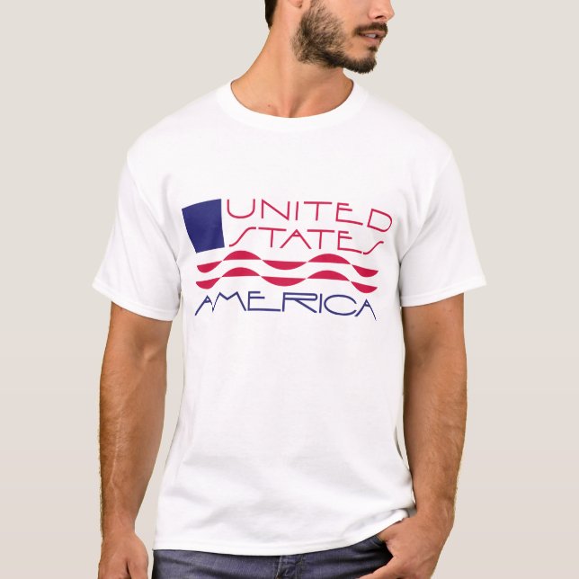 T-shirt Pièce en t de drapeau des Etats-Unis d'Amérique (Devant)