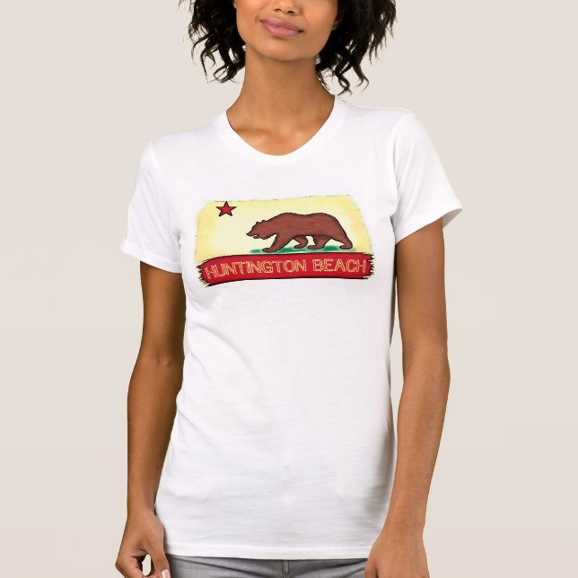 T-shirt Pièce en t de drapeau d'état de dames de (Devant)