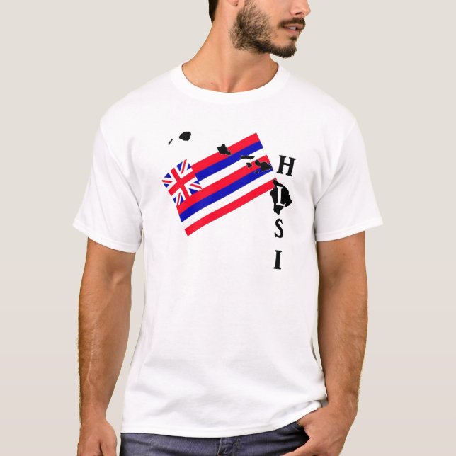 T-shirt Pièce en t de drapeau d'état du ressac HI de (Devant)