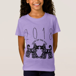 T-Shirt Pièce en t de fille de mauve de l'année 2018 de