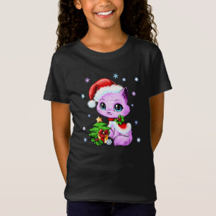 T-Shirt Pièce en t de football de Noël de la fille tiré