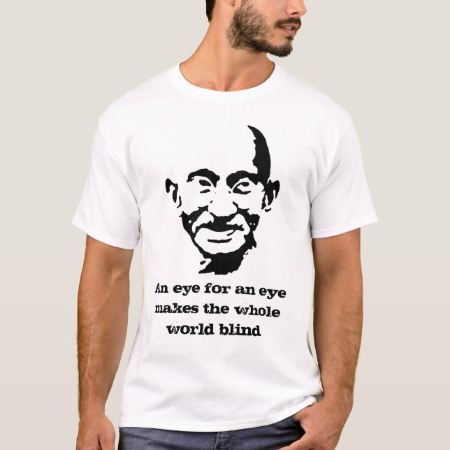 T-shirt pièce en t de gandhi (Devant)