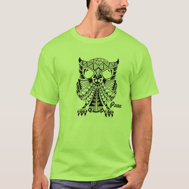 T-shirt Pièce en t de "hibou" de Pueo de Polynésien (Devant)