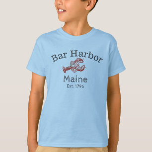 T-shirt Pièce en t de homard du Maine de port de barre,