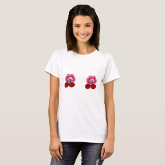 T-shirt Pièce en t de lèvres de cerise