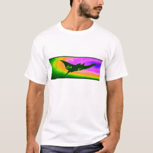 T-shirt Pièce en t de logo de mer profonde de rayon de