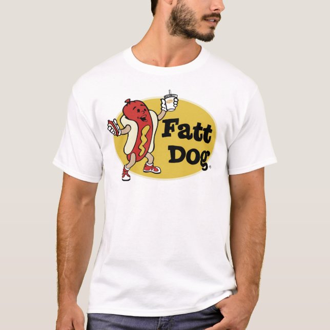 T-shirt Pièce en t de logo d'insigne de chien de Fatt (Devant)
