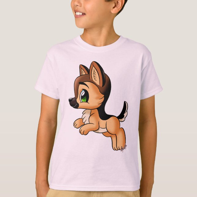T-shirt Pièce en t de Longsleeve de chien de berger (Devant)