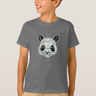 T-shirt Pièce en t de Longsleeve de panda du garçon pein