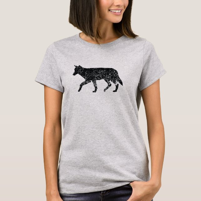 T-shirt pièce en t de loup de Cru-style (Devant)