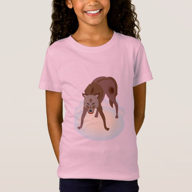 T-Shirt Pièce en t de loup d'enfants (Devant)