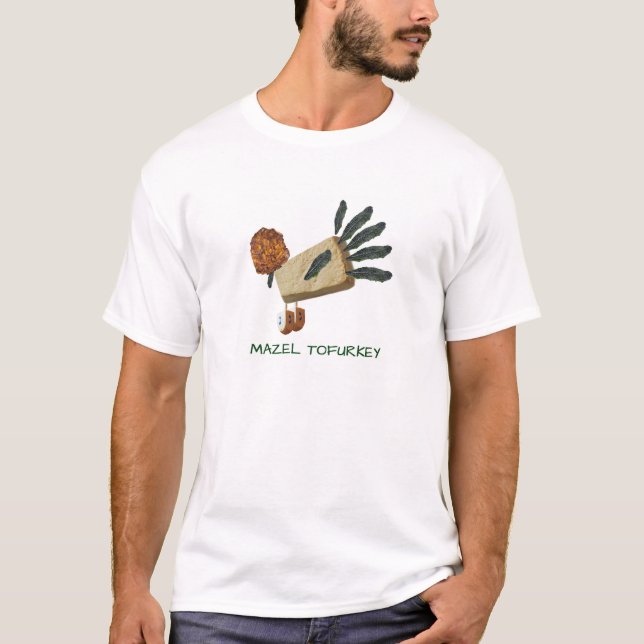 T-shirt Pièce en t de Mazel Tofurkey Thanksgivukkah (les (Devant)