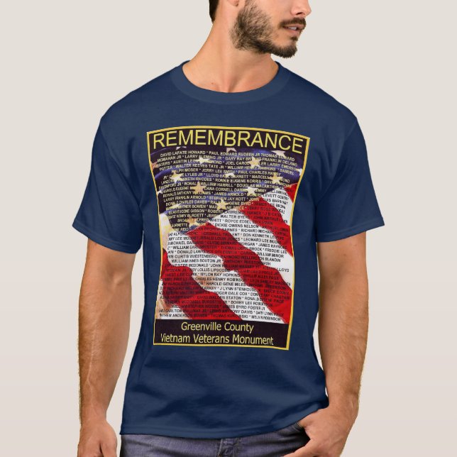 T-shirt Pièce en t de monument de vétérans du comté de (Devant)