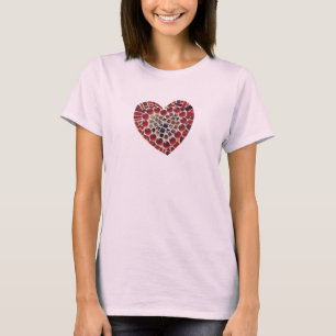 T-shirt Pièce en t de mosaïque de coeur