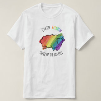 T-shirt Pièce en t de moutons d'arc-en-ciel