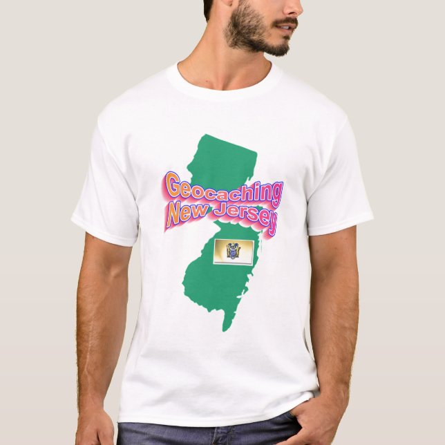 T-shirt Pièce en t de New Jersey de Geocaching (Devant)